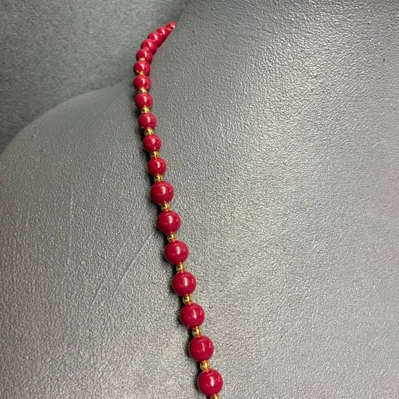 Citation Retro Necklace Round Red Gold Spacers - Picture 2 of 7